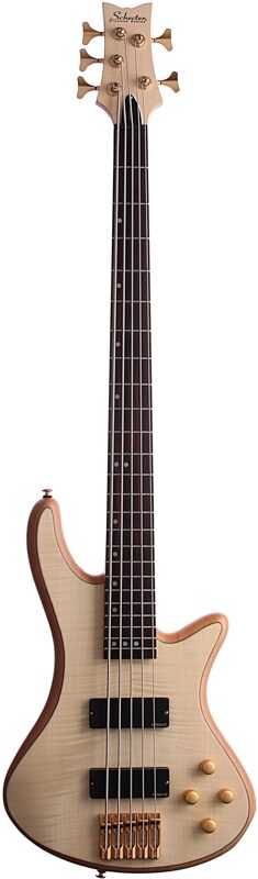 Schecter Stiletto Custom 5 5-String Electric Bass, Natural, Full Straight Front