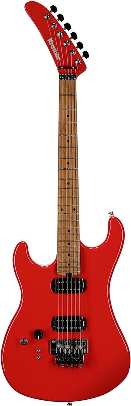 Kramer 84 HH FR Electric Guitar, Left-Handed, Maple Fingerboard (with Gig Bag), Radiant Red, Full Straight Front