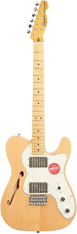 Squier Classic Vibe '70s Telecaster Thinline Electric Guitar, Maple Fingerboard, Natural, Full Straight Front