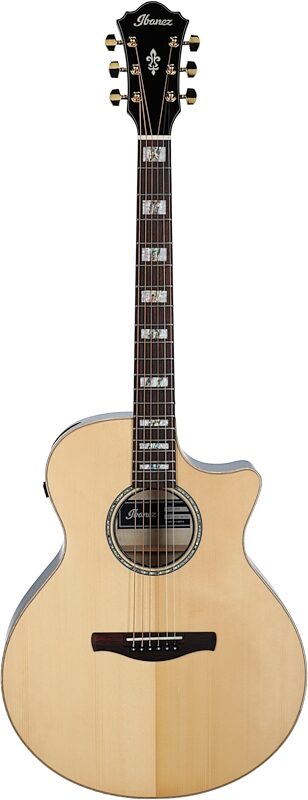 Ibanez AE390 Acoustic-Electric Guitar, Natural Top Aqua Blue, Blemished, Full Straight Front