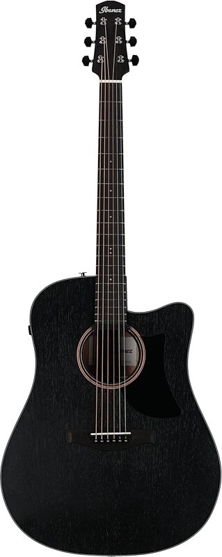 Ibanez AAD190CE Advanced Acoustic Acoustic-Electric Guitar, Weathered Black, Full Straight Front