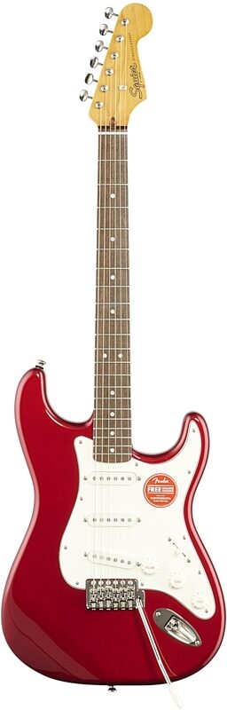 Squier Classic Vibe '60s Stratocaster Electric Guitar, with Laurel Fingerboard, Candy Apple Red, Full Straight Front