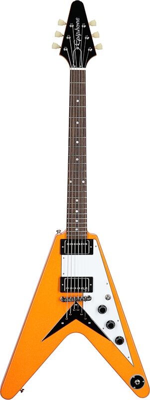 Epiphone Exclusive Flying V Electric Guitar, Citrus Sparkle, Full Straight Front