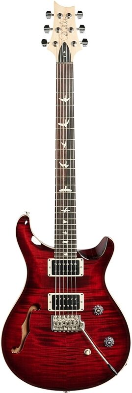 PRS Paul Reed Smith CE 24 Semi-Hollowbody Electric Guitar (with Gig Bag), Fire Red Burst, Full Straight Front