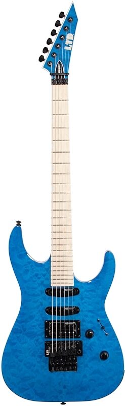 ESP LTD MH203QM Electric Guitar, See Thru Blue, Full Straight Front