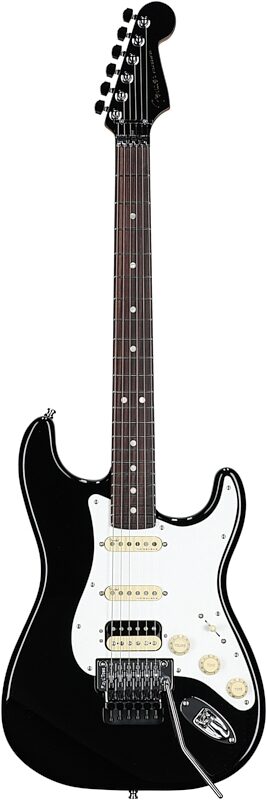 Fender American Ultra Luxe Stratocaster FR HSS Electric Guitar (with Case), Mystic Black, USED, Blemished, Full Straight Front