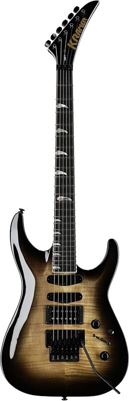 Kramer SM-1 Figured Floyd Rose Electric Guitar, Black Denim, Full Straight Front