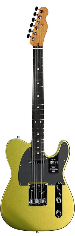 Fender American Ultra II Telecaster Electric Guitar, Ebony Fingerboard (with Case), Solar Flare, Full Straight Front