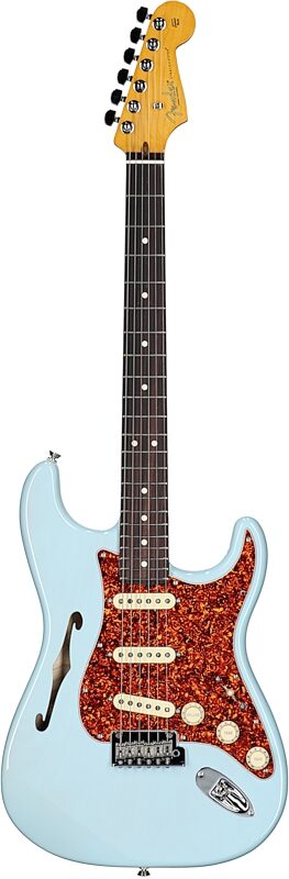 Fender Limited Edition American Professional II Stratocaster Thinline Electric Guitar (with Case), Transparent Daphne, Full Straight Front