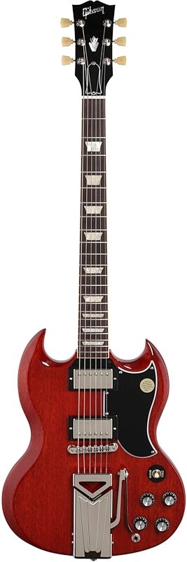 Gibson SG Standard '61 Sideways Vibrola Electric Guitar (with Case), Vintage Cherry, Full Straight Front