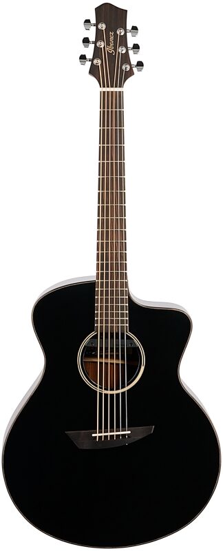 Ibanez Jon Gomm JGM5 Acoustic-Electric Guitar (with Gig Bag), Satin Black, Full Straight Front