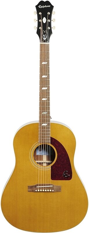 Epiphone Masterbilt Texan Acoustic-Electric Guitar, Antique Natural Aged Gloss, Full Straight Front