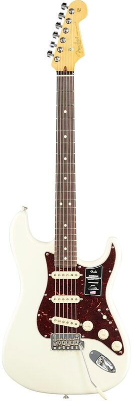 Fender American Professional II Stratocaster Electric Guitar, Rosewood Fingerboard (with Case), Olympic White, Full Straight Front