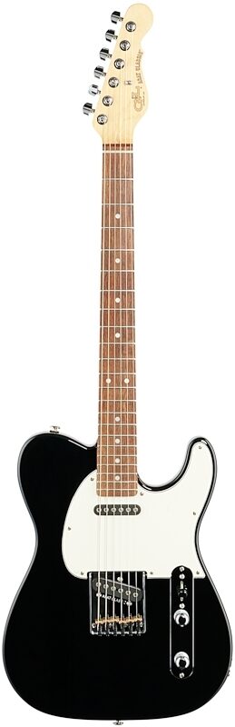 G&L Fullerton Deluxe ASAT Classic Electric Guitar (with Gig Bag), Jet Black, Full Straight Front