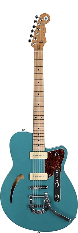 Reverend Club King 290 Electric Guitar, Deep Sea Blue, Full Straight Front
