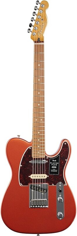 Fender Player Plus Nashville Telecaster Electric Guitar, Pau Ferro Fingerboard (with Gig Bag), Aged Candy Apple Red, Full Straight Front