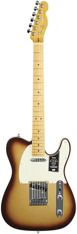 Fender American Ultra Telecaster Electric Guitar, Maple Fingerboard (with Case), Mocha Burst, Full Straight Front