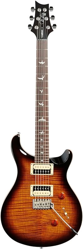 PRS Paul Reed Smith SE Custom 24 Electric Guitar (with Gig Bag), Black Gold Burst, Full Straight Front