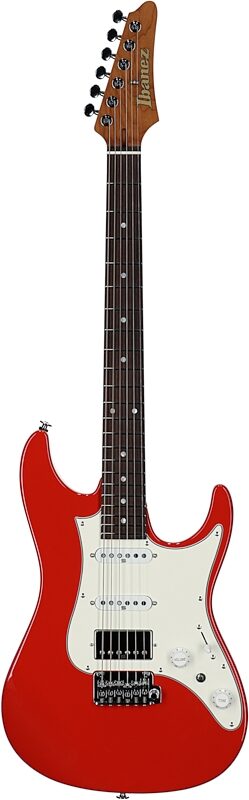 Ibanez Prestige AZ2204NW Electric Guitar (with Case), Vermillion Red, Full Straight Front