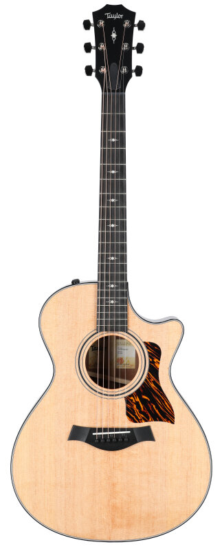 Taylor 312ce Grand Concert Acoustic-Electric Guitar (with Case), Natural, Full Straight Front