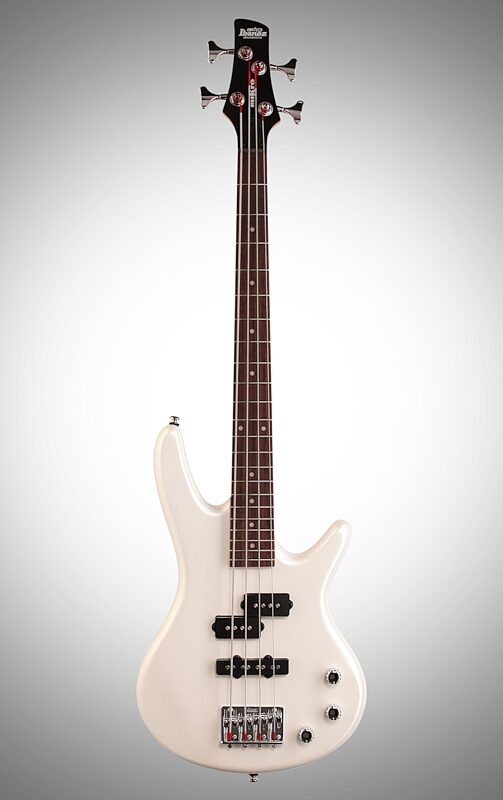 Ibanez GSRM20 Mikro Electric Bass, White, Full Straight Front
