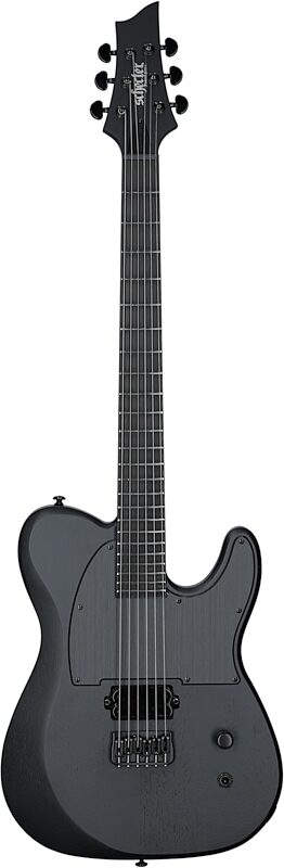 Schecter PT Black Ops Electric Guitar, Satin Black Open Pore, Scratch and Dent, Full Straight Front