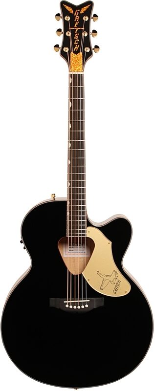 Gretsch G5022CBFE Rancher Falcon Jumbo Acoustic-Electric Guitar, Black, Full Straight Front
