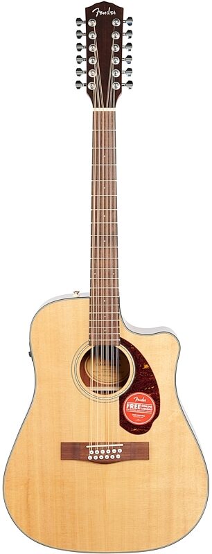 Fender CD-140SCE 12-String Acoustic-Electric Guitar (with Case), Natural, Full Straight Front