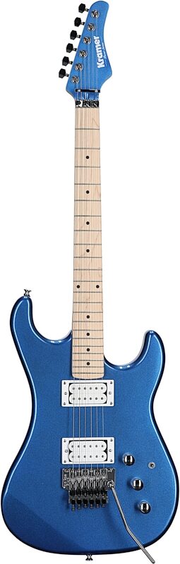 Kramer Pacer Classic Floyd Rose Electric Guitar, Radio Blue Metal, Full Straight Front
