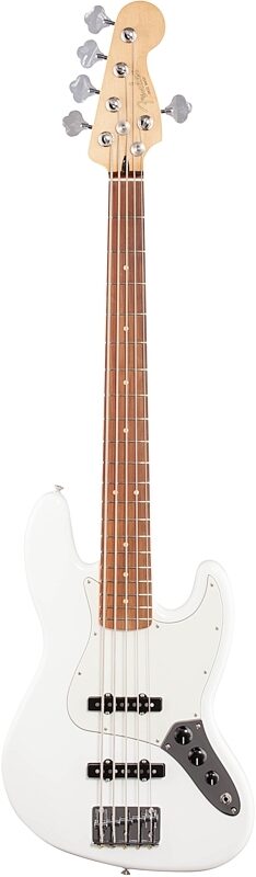 Fender Player Jazz Bass V Pau Ferro, 5-String, Polar White, Full Straight Front