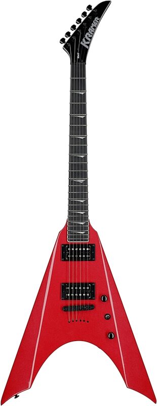 Kramer Nite-V Electric Guitar, (with Gig Bag), Crimson Red Metallic, Full Straight Front