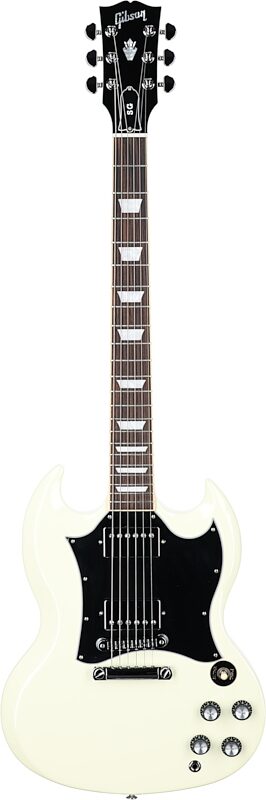 Gibson SG Standard Custom Color Electric Guitar (with Soft Case), Classic White, Full Straight Front