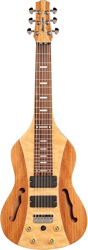 Vorson FLSL-220 Pro Lap Steel Guitar with F-Holes, Natural, Full Straight Front