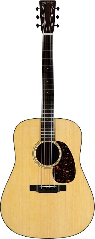 Martin D-18 Satin Acoustic Guitar (with Case), Natural, Full Straight Front