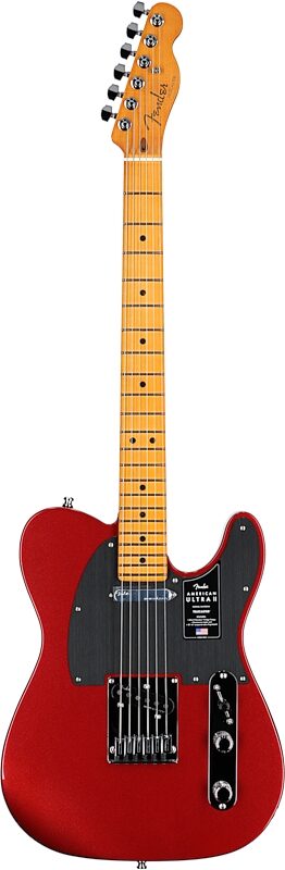 Fender American Ultra II Telecaster Electric Guitar, Maple Fingerboard (with Case), Sinister Red, Full Straight Front