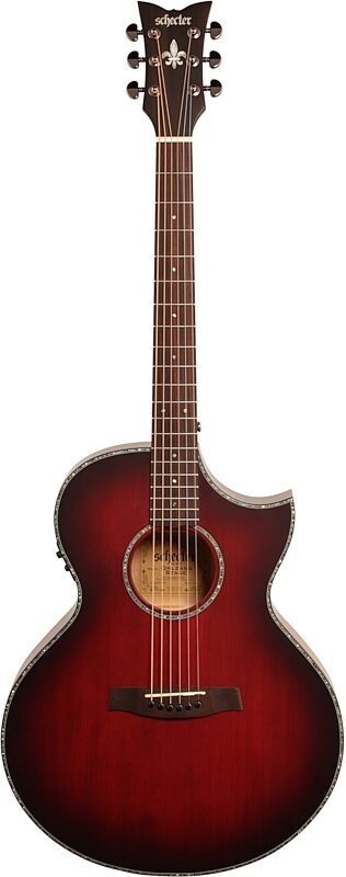Schecter Orleans Stage Acoustic-Electric Guitar, Vampyre Red, Full Straight Front