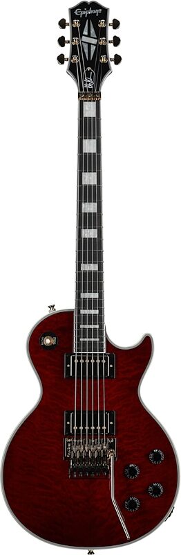 Epiphone Alex Lifeson Les Paul Custom Axcess Electric Guitar (with Case), Quilt Ruby, Full Straight Front