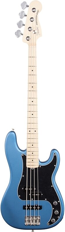 Fender American Performer Precision Bass Electric Bass Guitar, Maple Fingerboard (with Gig Bag), Satin Lake Placid Blue, Full Straight Front