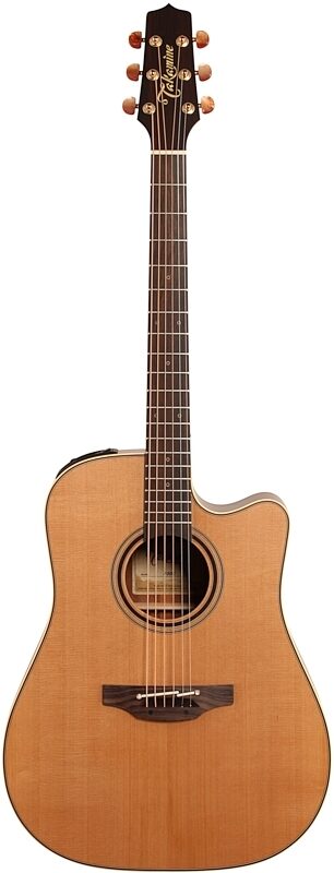 Takamine P3DC Acoustic-Electric Guitar (with Case), Natural, Full Straight Front