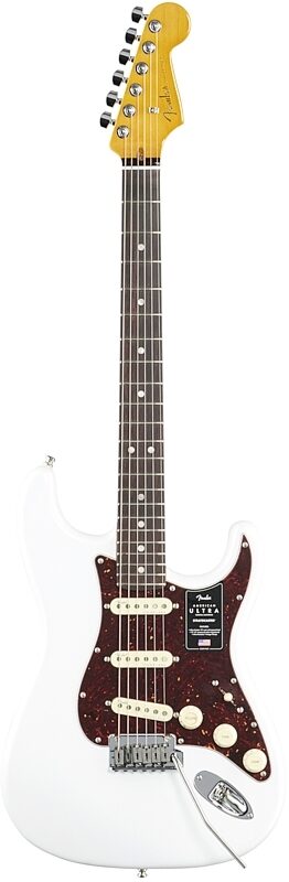 Fender American Ultra Stratocaster Electric Guitar, Rosewood Fingerboard (with Case), Arctic Pearl, Full Straight Front