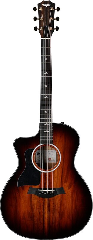 Taylor 224ce-K DLX Grand Auditorium Acoustic-Electric Guitar, Left-Handed (with Case), Shaded Edgeburst, Full Straight Front