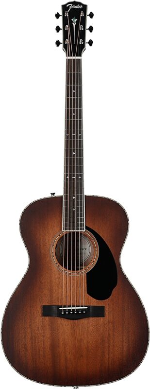 Fender Paramount PO220E Orchestra Acoustic-Electric Guitar (with Case), Cognac, Full Straight Front