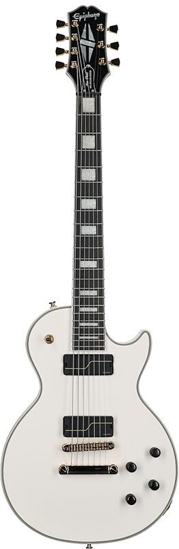 Epiphone Matt Heafy Les Paul Custom Origins Electric Guitar, 7-String (with Case), Bone White, Full Straight Front