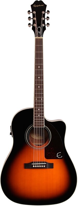 Epiphone J-45 EC Studio Acoustic-Electric Guitar, Vintage Sunburst, Full Straight Front