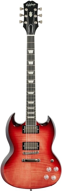 Epiphone SG Modern Figured Electric Guitar, Transparent Red, Full Straight Front