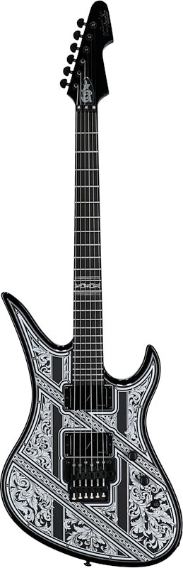 Schecter Avenger FR Przym Palladium Electric Guitar, Gloss Black, Full Straight Front