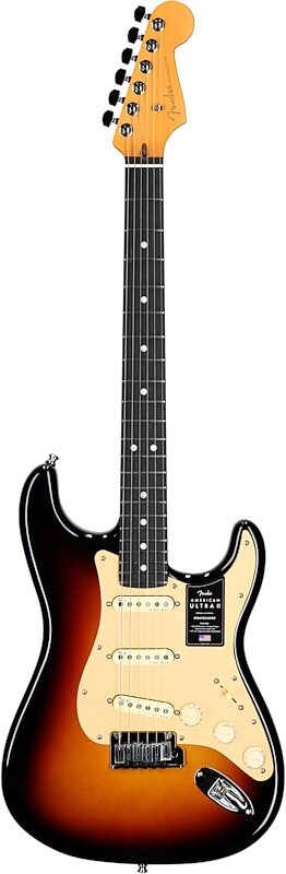 Fender American Ultra II Stratocaster Electric Guitar, Ebony Fingerboard (with Case), Ultraburst, Full Straight Front