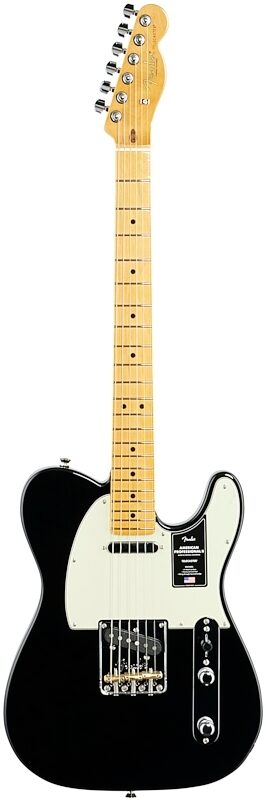 Fender American Professional II Telecaster Electric Guitar, Maple Fingerboard (with Case), Black, Full Straight Front
