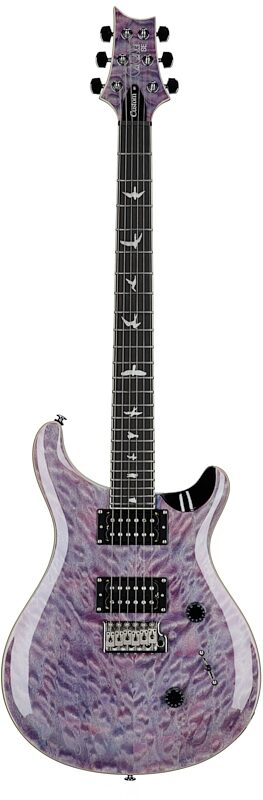 PRS Paul Reed Smith SE Custom 24 Quilt Top Electric Guitar (with Gig Bag), Violet, Full Straight Front