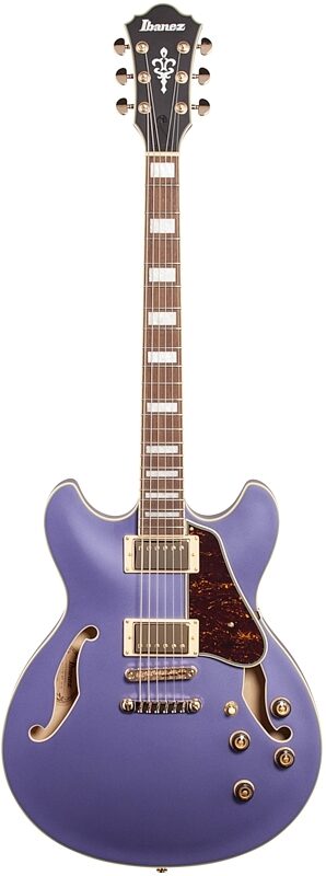 Ibanez AS73G Artcore Semi-Hollowbody Electric Guitar, Metallic Purple Flat, Full Straight Front